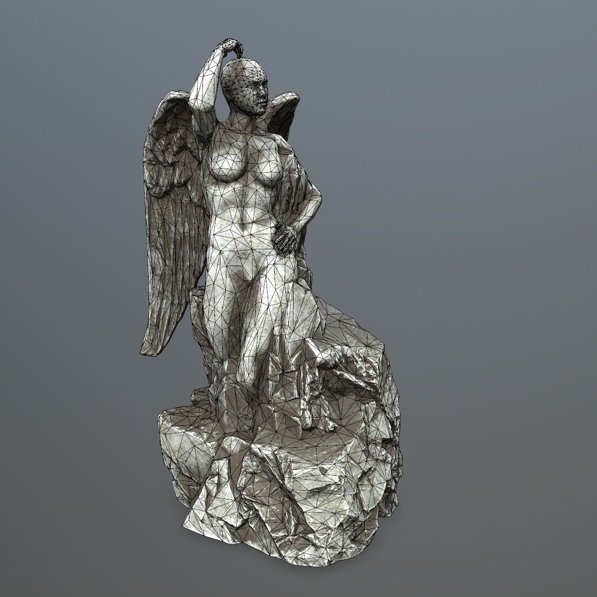 woman statue 2 Low-poly 3D model_9