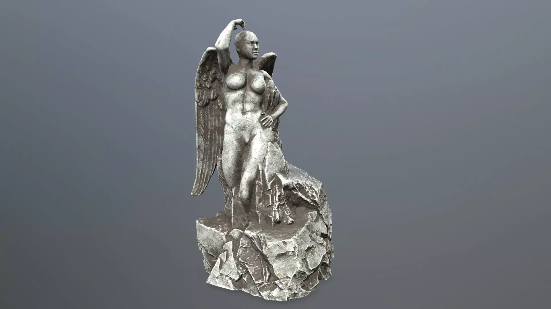 woman statue 2 Low-poly 3D model_0