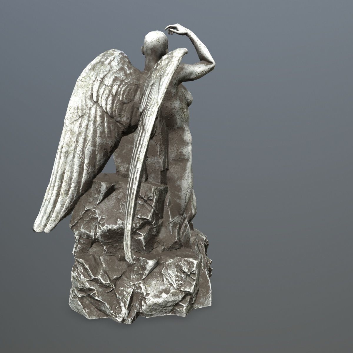 woman statue 2 Low-poly 3D model_4