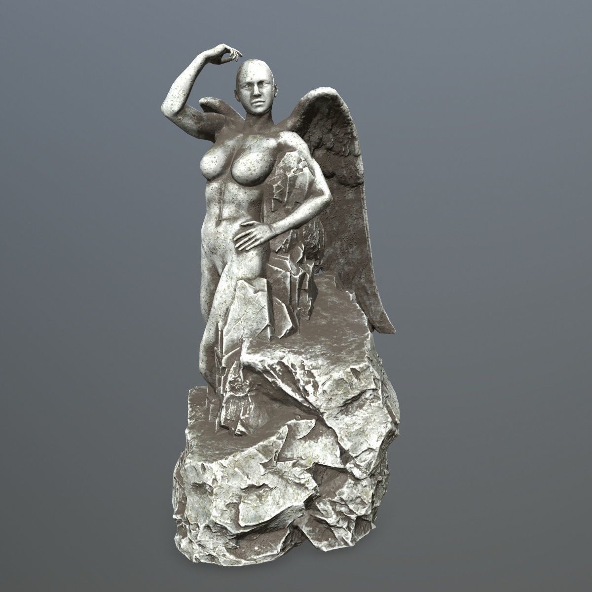 woman statue 2 Low-poly 3D model_8