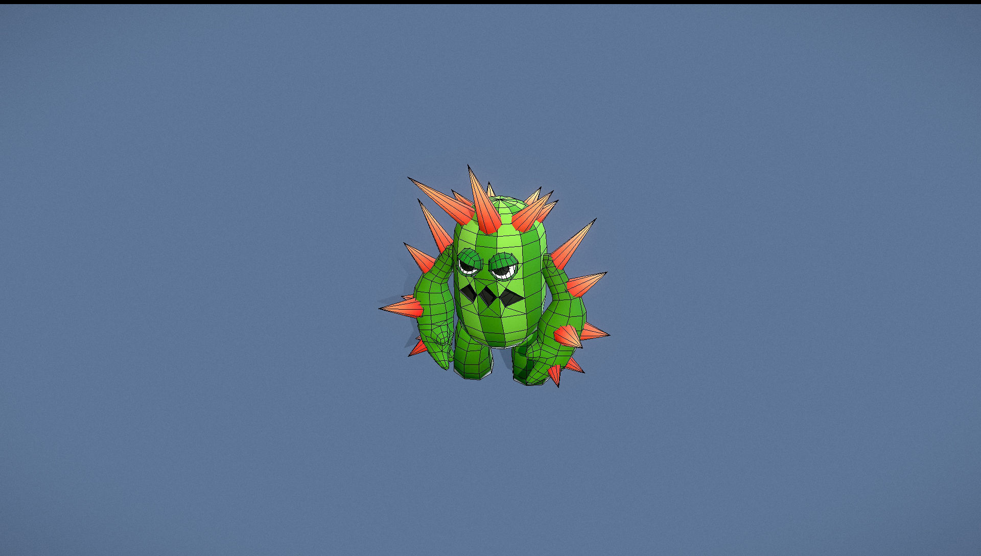 Cartoon Character - Creature Cactus Warrior Lvl3 Low-poly 3D model_13
