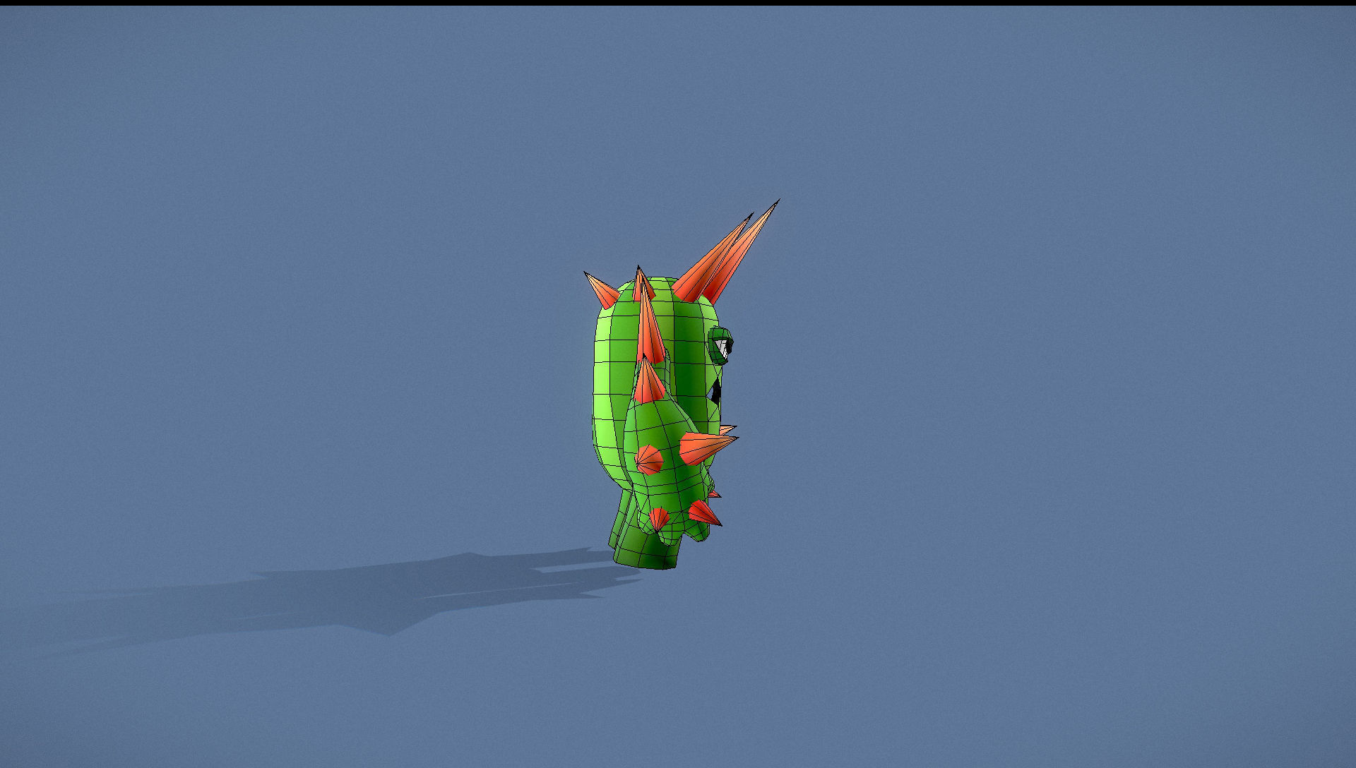 Cartoon Character - Creature Cactus Warrior Lvl3 Low-poly 3D model_10