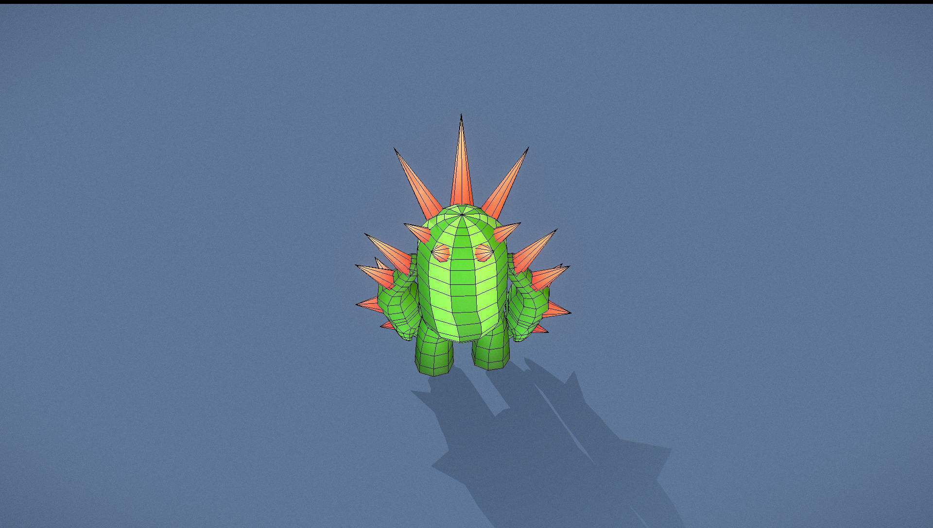 Cartoon Character - Creature Cactus Warrior Lvl3 Low-poly 3D model_12