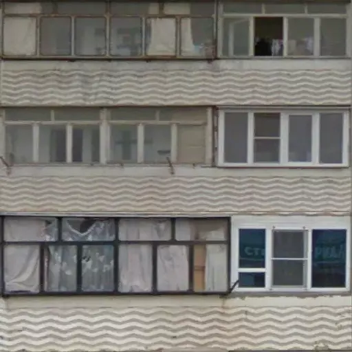 house windows of apartment building Free low-poly 3D model