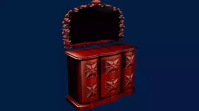 DRESSER ornate wooden cabinet with mirror