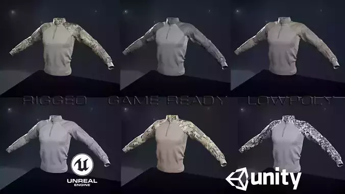 Tactical Shirt Low-poly 3D model