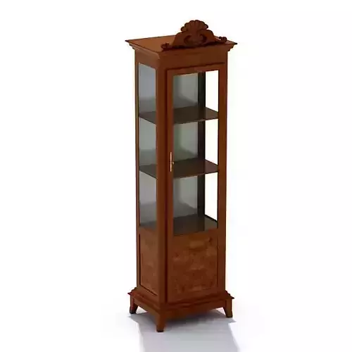 Wood And Glass Display Case Cabinet