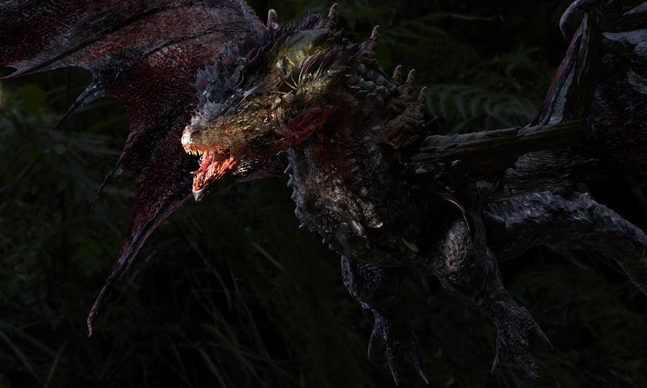 Dragon Battle scarred 3D model_1