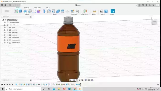 bottle fusion 360 3D model