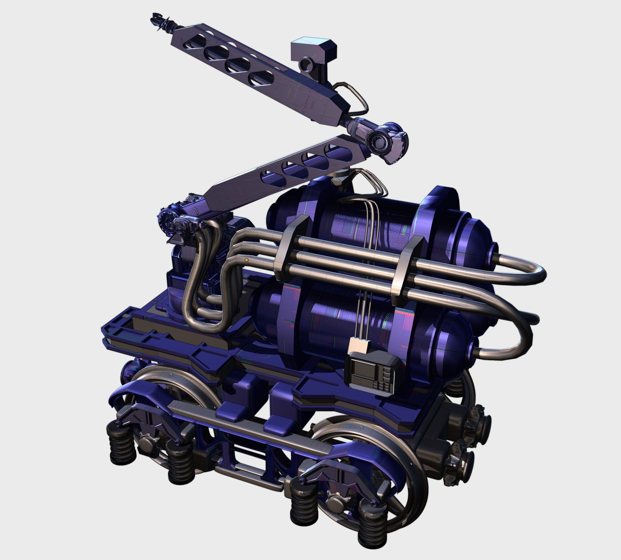 Rail Line Spray Painter Robot Design 3D model_5