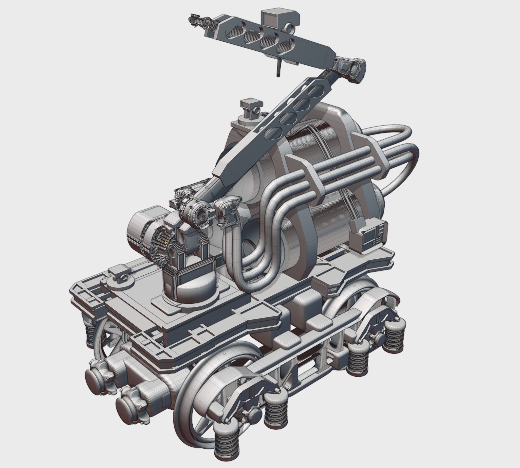 Rail Line Spray Painter Robot Design 3D model_7