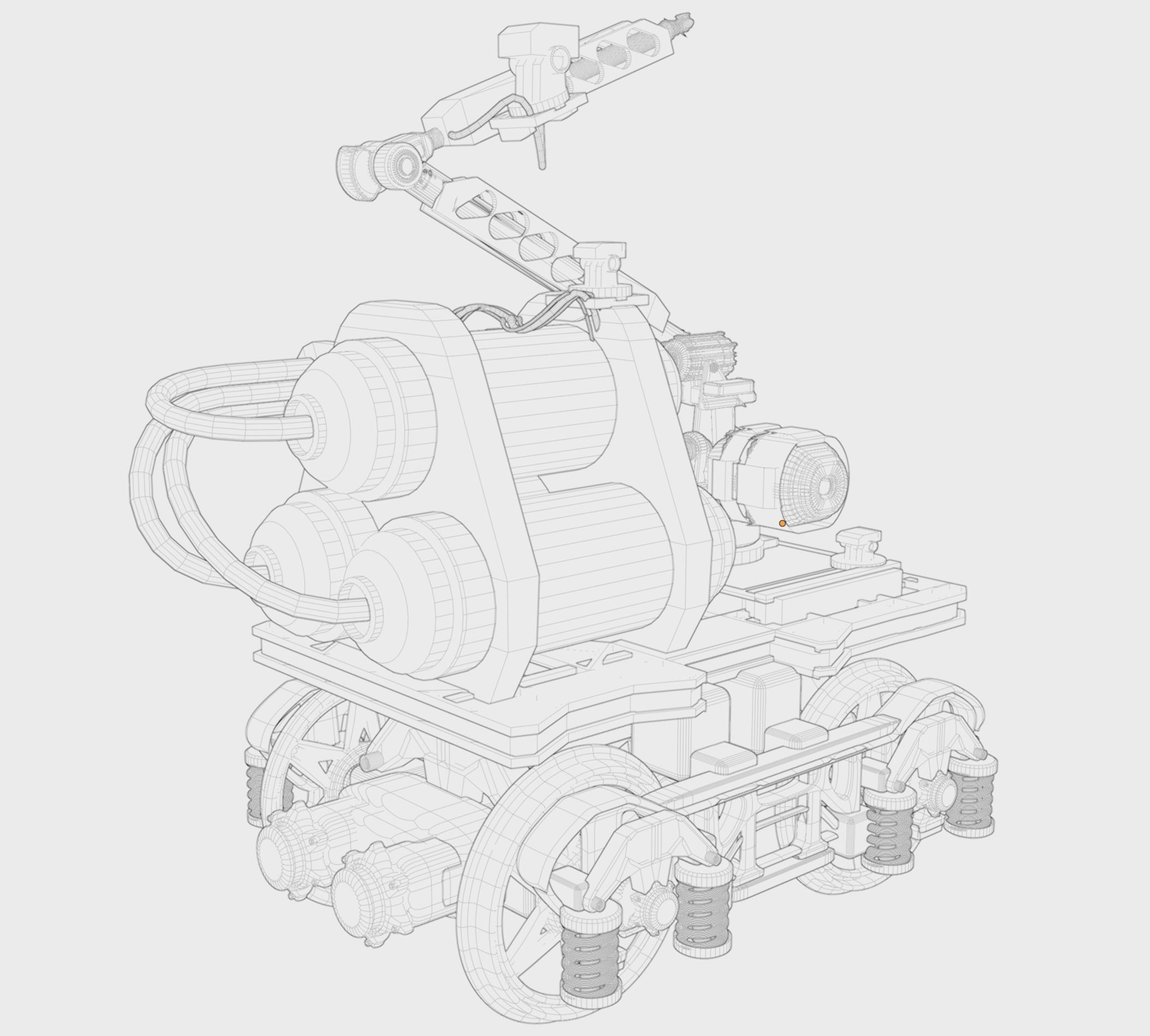 Rail Line Spray Painter Robot Design 3D model_6