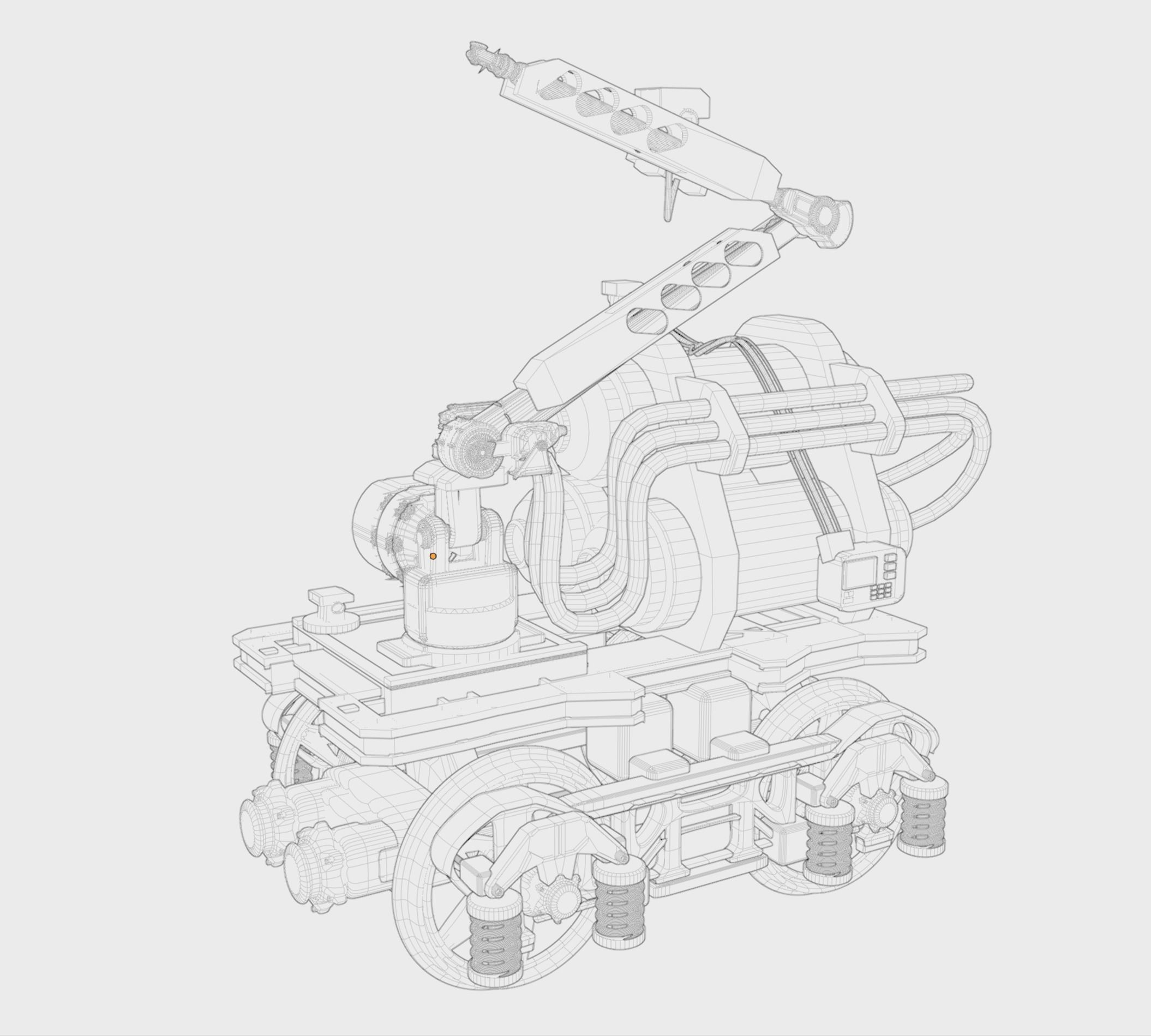 Rail Line Spray Painter Robot Design 3D model_8