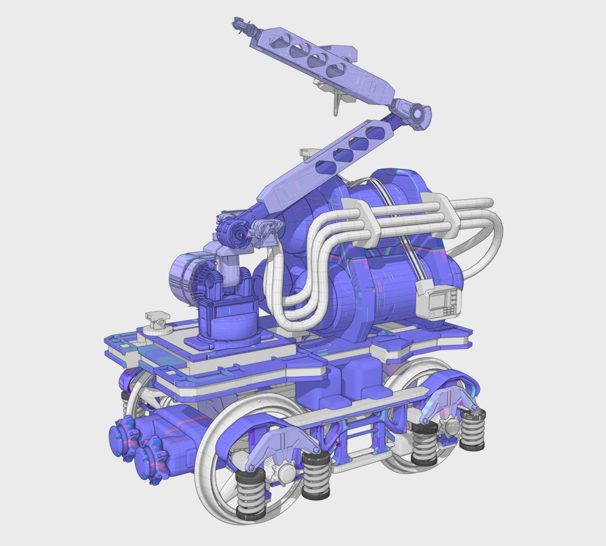 Rail Line Spray Painter Robot Design 3D model_4