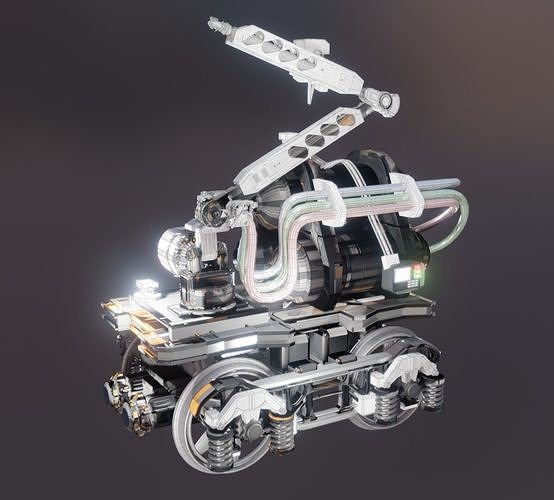 Rail Line Spray Painter Robot Design 3D model