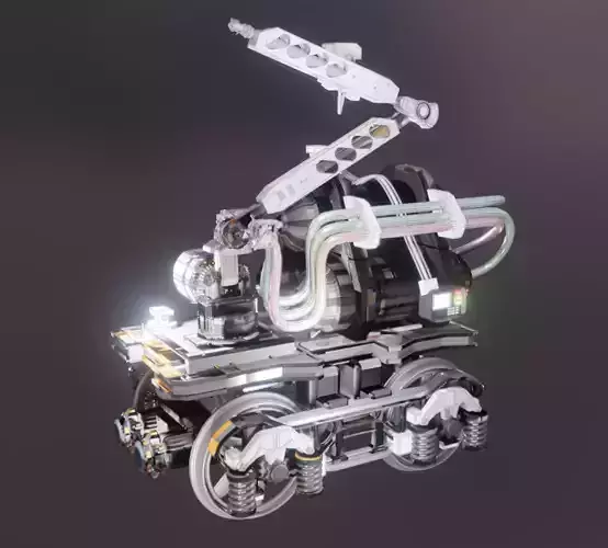 Rail Line Spray Painter Robot Design 3D model