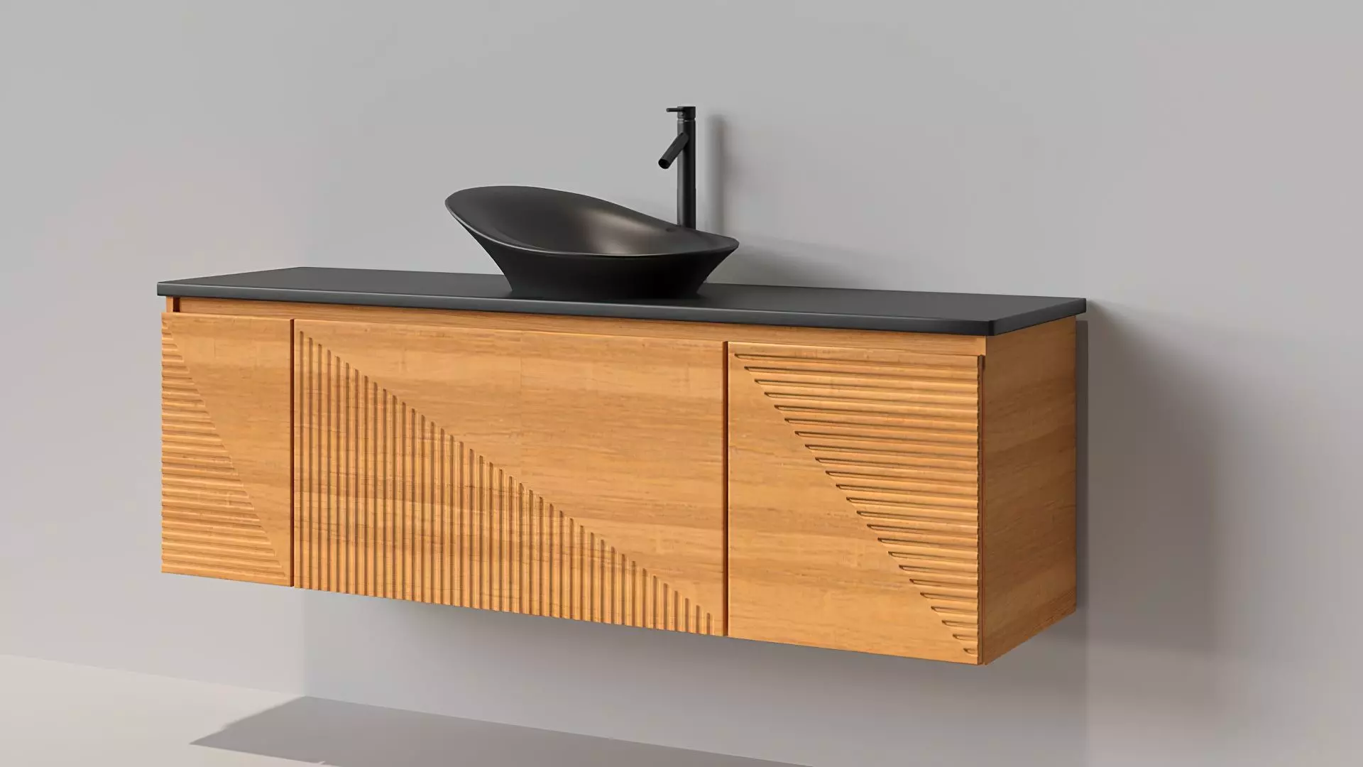 Vanity Set modern bathroom with marble top 3D model_0