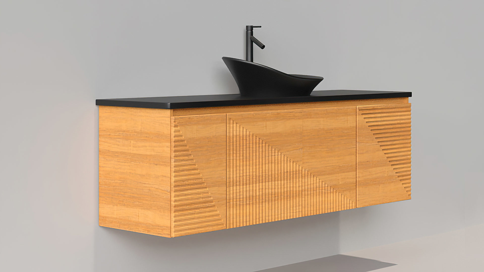 Vanity Set modern bathroom with marble top 3D model_2