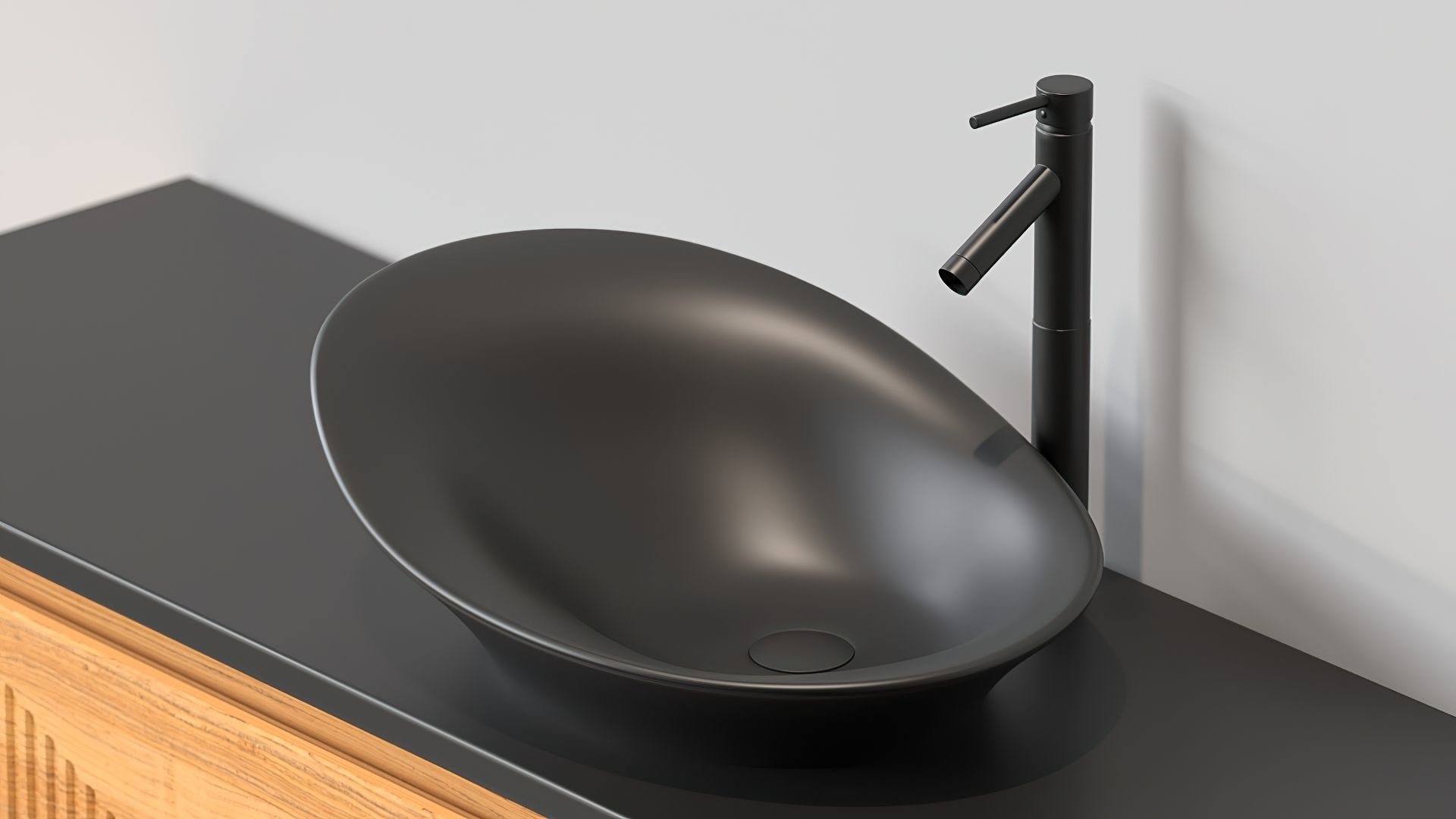 Vanity Set modern bathroom with marble top 3D model_3