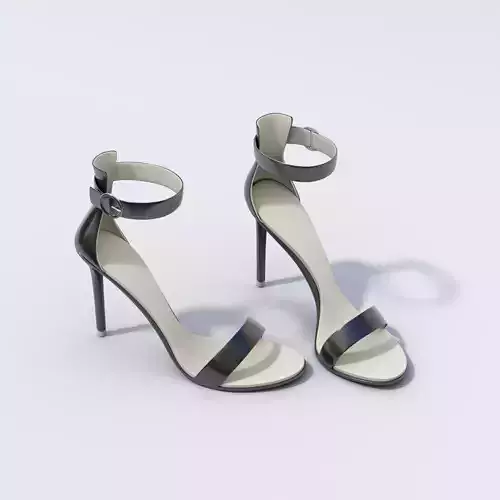 Female High Heel Leather Sandals 3D model
