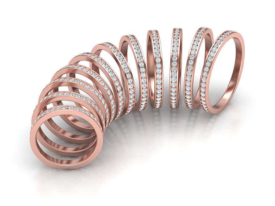 Eternity Diamond Wedding band 3d model version2 3D print model_2