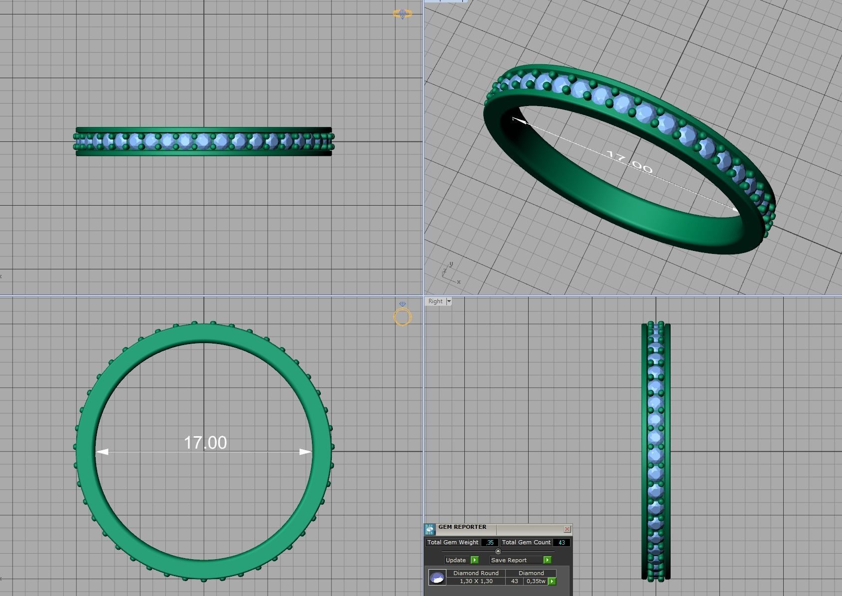 Eternity Diamond Wedding band 3d model version2 3D print model_16
