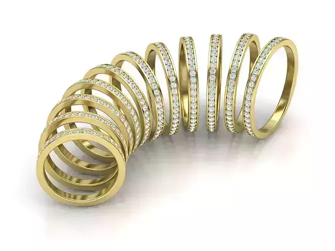 Eternity Diamond Wedding band 3d model version2 3D print model