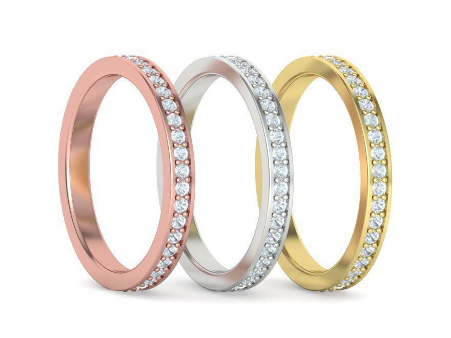 Eternity Diamond Wedding band 3d model version2 3D print model_32