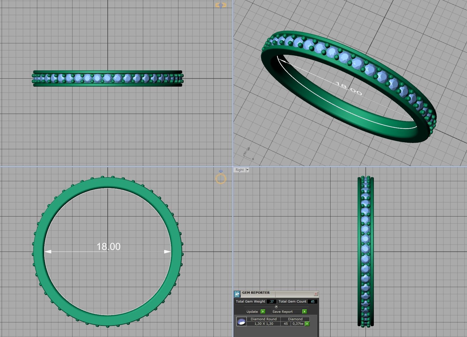 Eternity Diamond Wedding band 3d model version2 3D print model_18