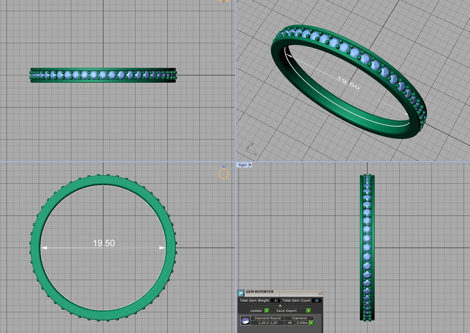 Eternity Diamond Wedding band 3d model version2 3D print model_22