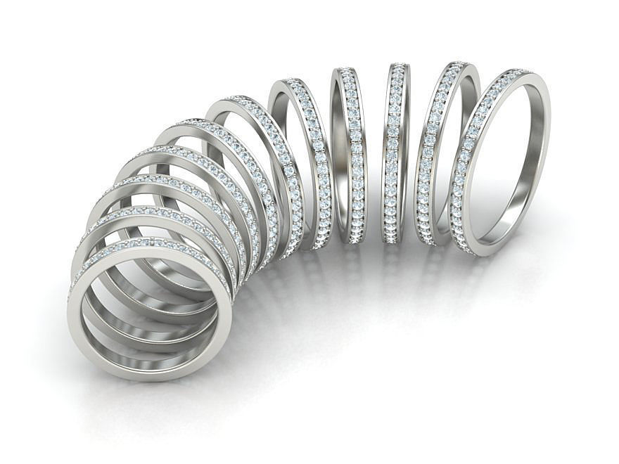 Eternity Diamond Wedding band 3d model version2 3D print model_1