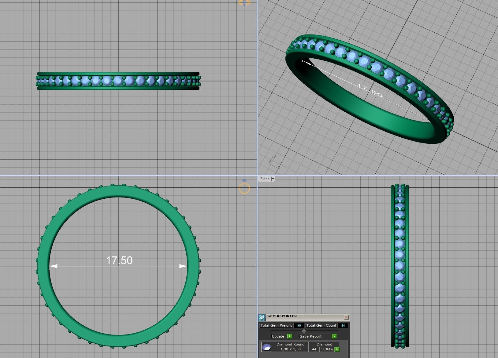 Eternity Diamond Wedding band 3d model version2 3D print model_17