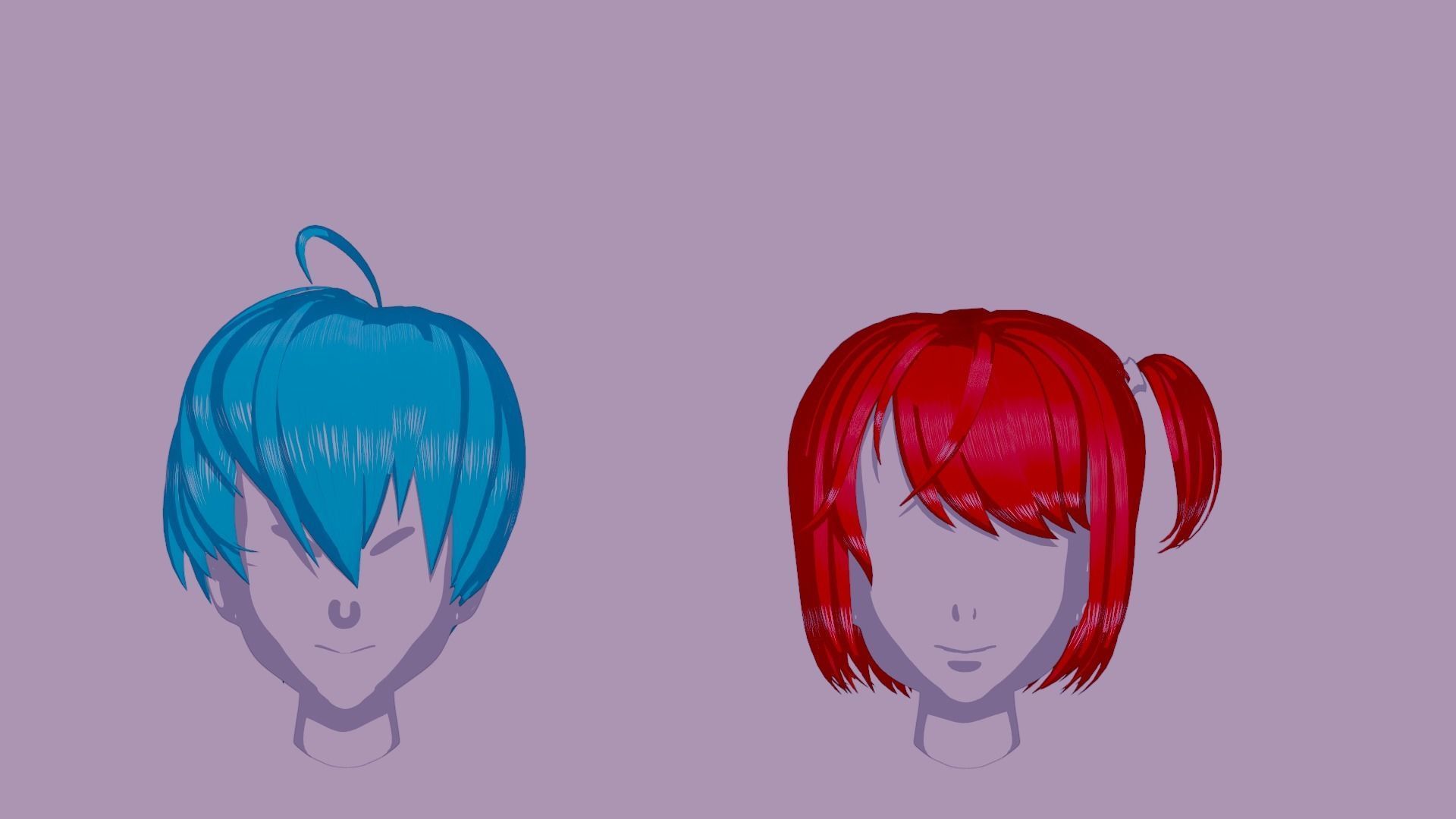 Anime Hair Free low-poly 3D model