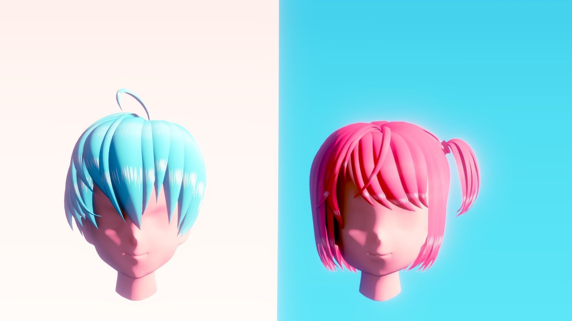 Anime Hair Free low-poly 3D model