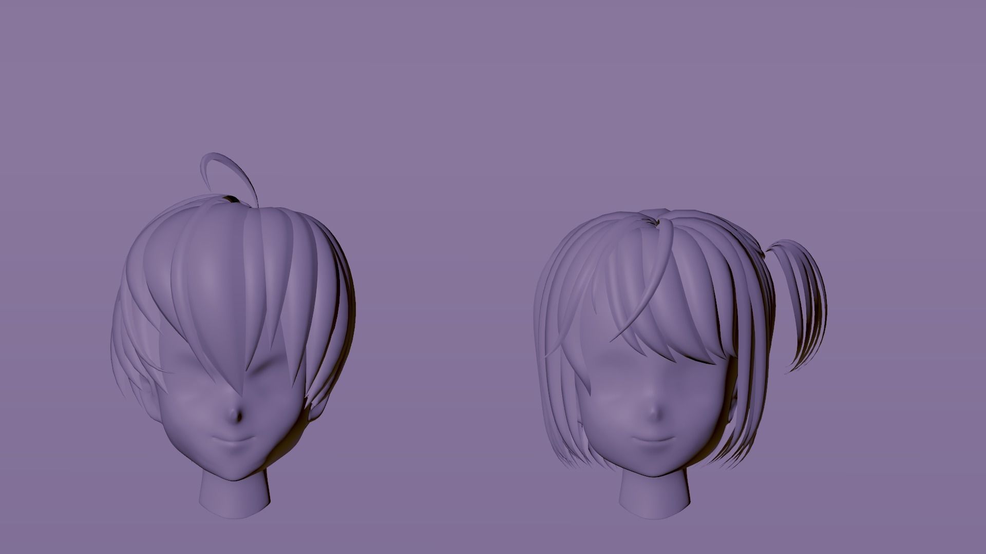 Anime Hair Free low-poly 3D model_3