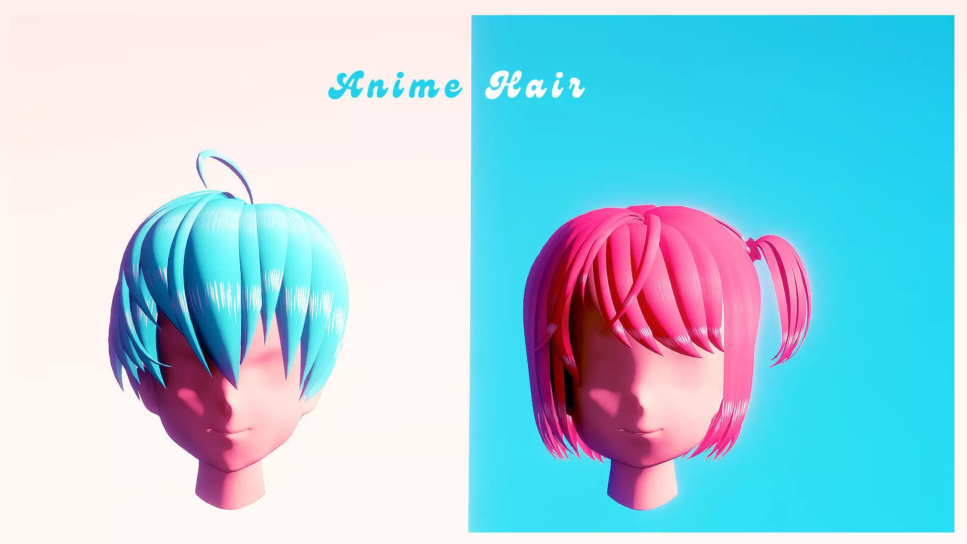 Anime Hair Free low-poly 3D model