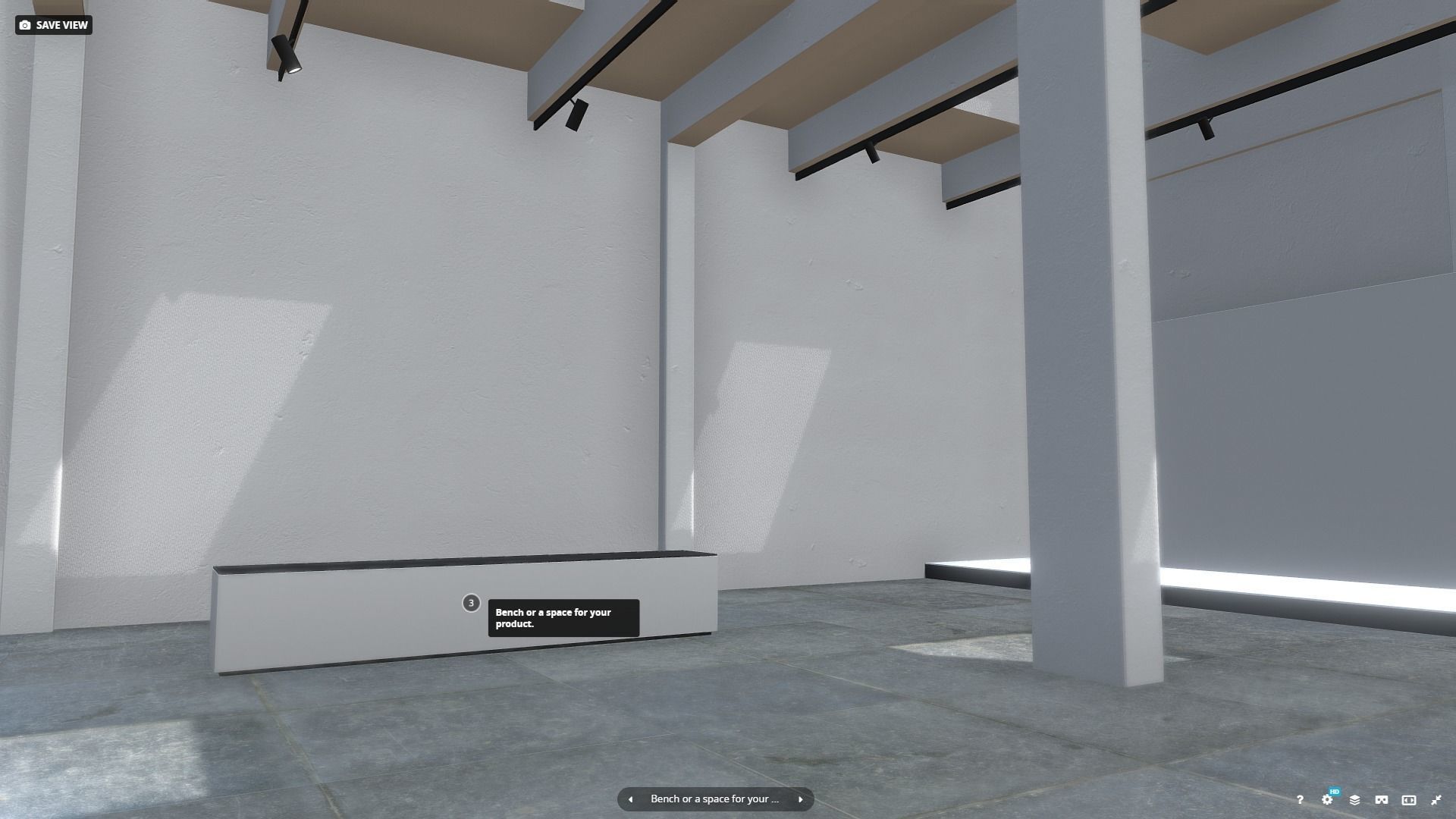 Minimalistic VR Showroom Gallery for products vol 2 Low-poly 3D model_5