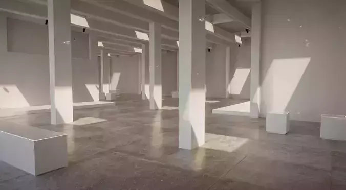 Minimalistic VR Showroom Gallery for products vol 2 Low-poly 3D model