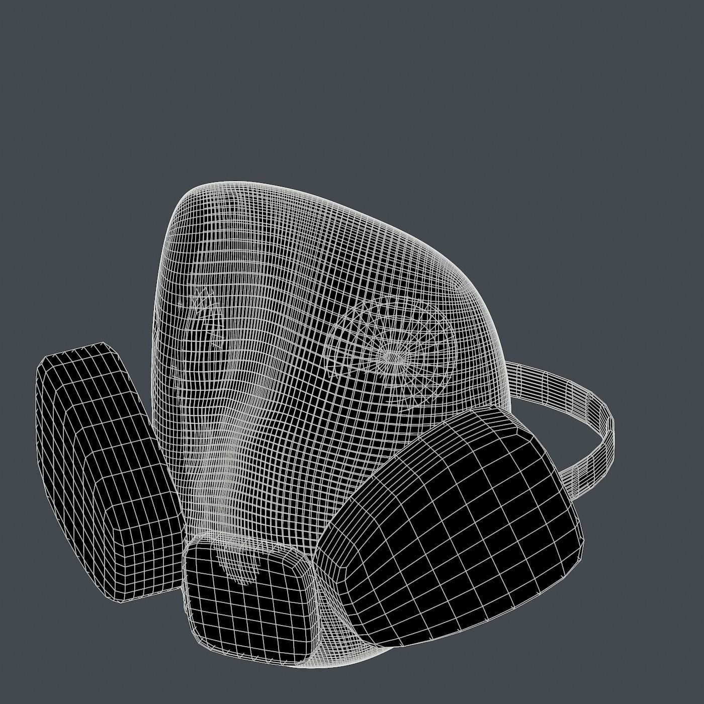 Gas mask helmet 3d model scifi Low-poly Low-poly Low-poly 3D model_7