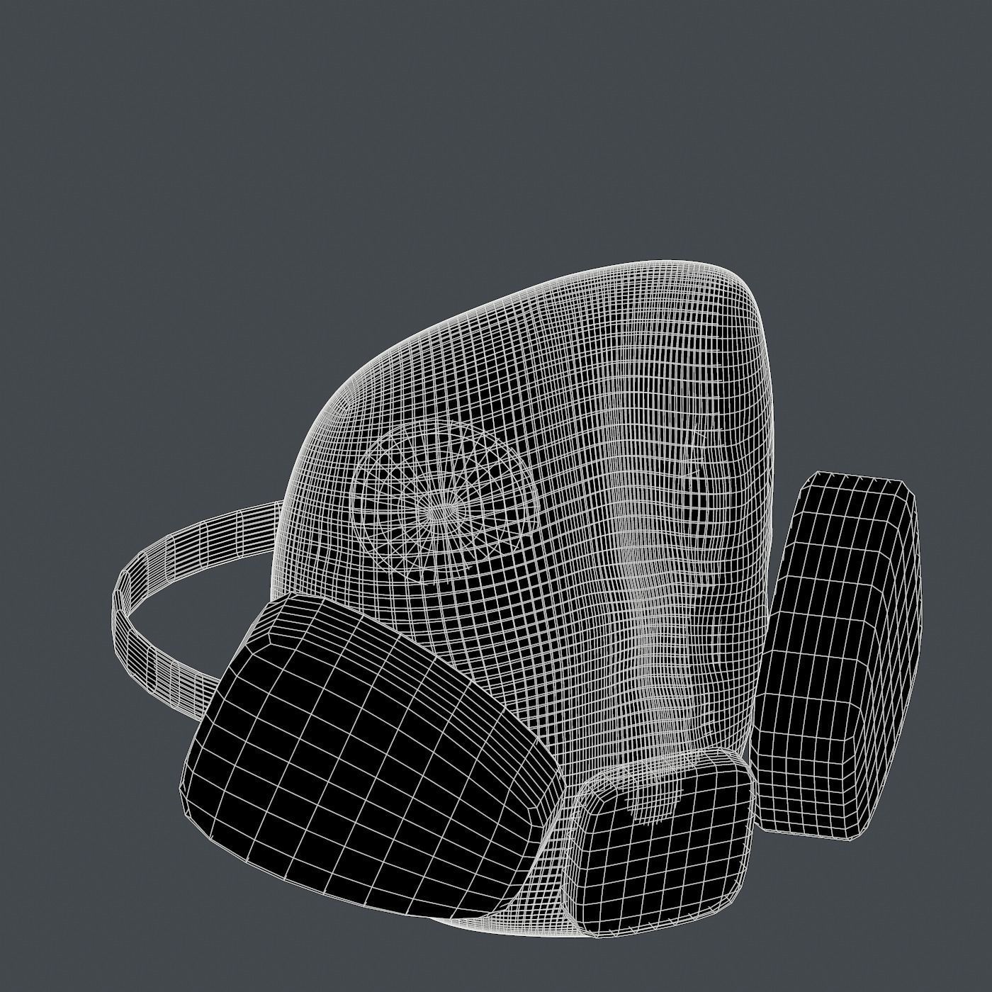 Gas mask helmet 3d model scifi Low-poly Low-poly Low-poly 3D model_8