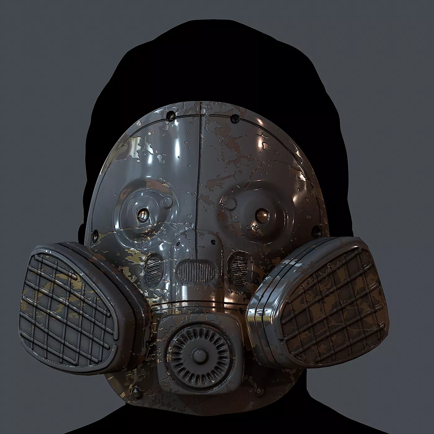 Gas mask helmet 3d model scifi Low-poly Low-poly Low-poly 3D model_0