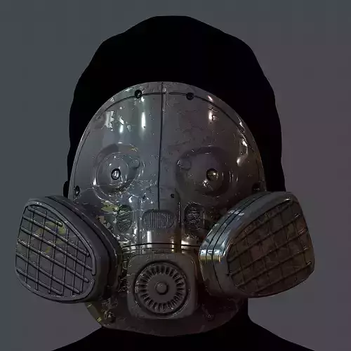 Gas mask helmet 3d model scifi Low-poly Low-poly