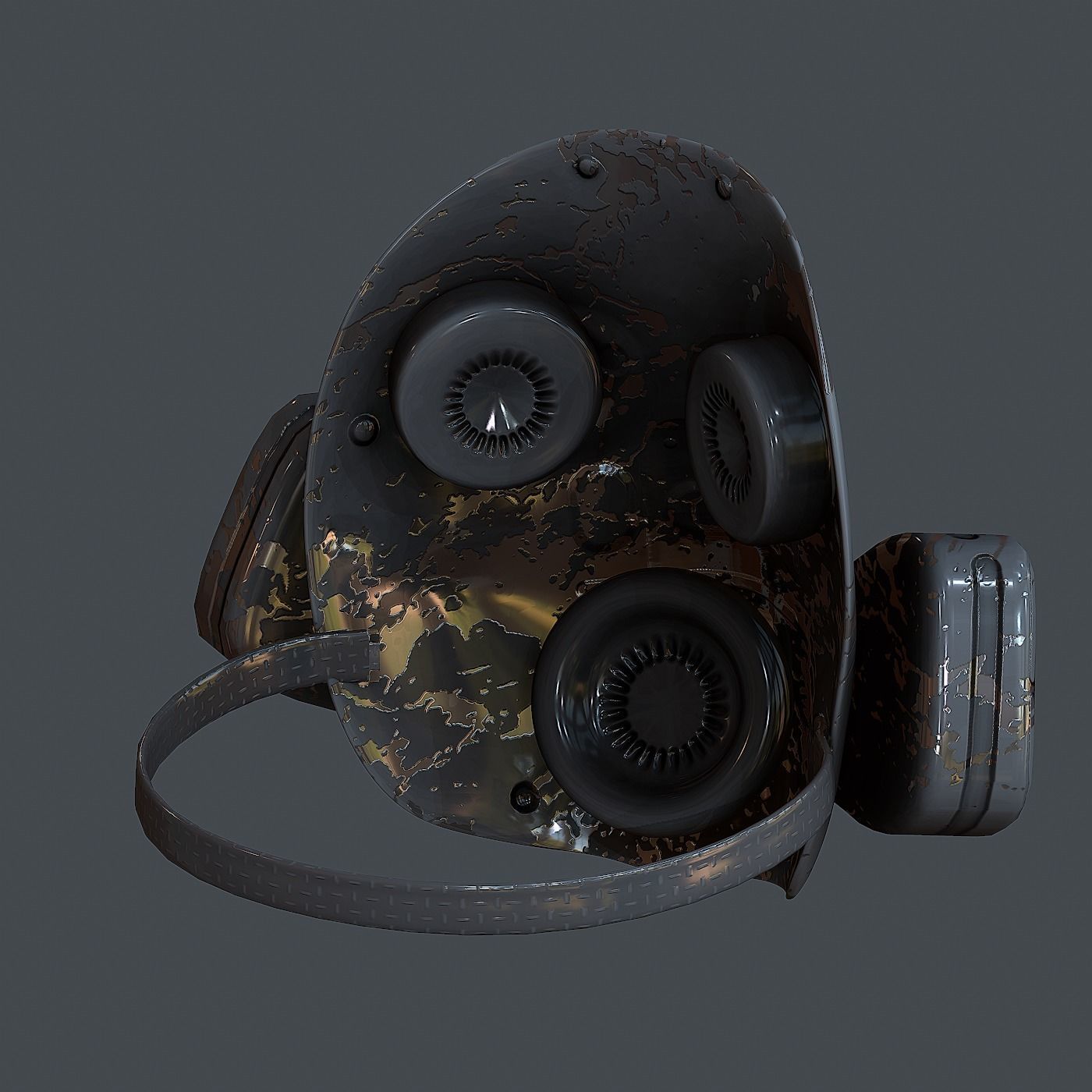 Gas mask helmet 3d model scifi Low-poly Low-poly Low-poly 3D model_5