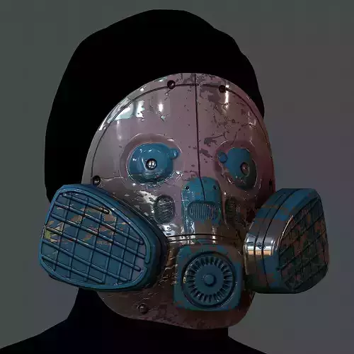 Gas mask helmet 3d model scifi Low-poly