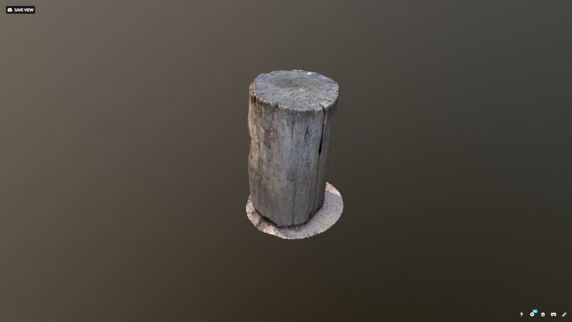 Wood chopping log Low-poly 3D model_3