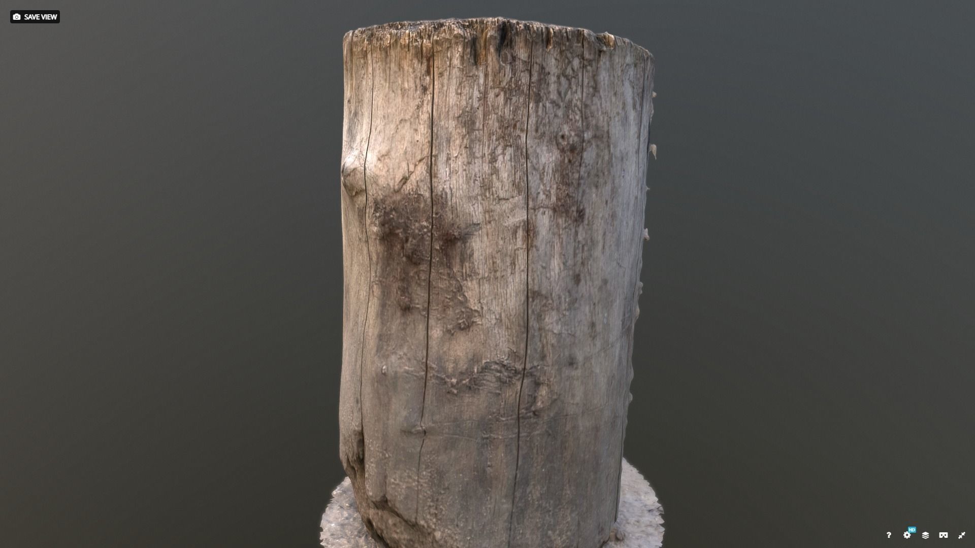 Wood chopping log Low-poly 3D model_4