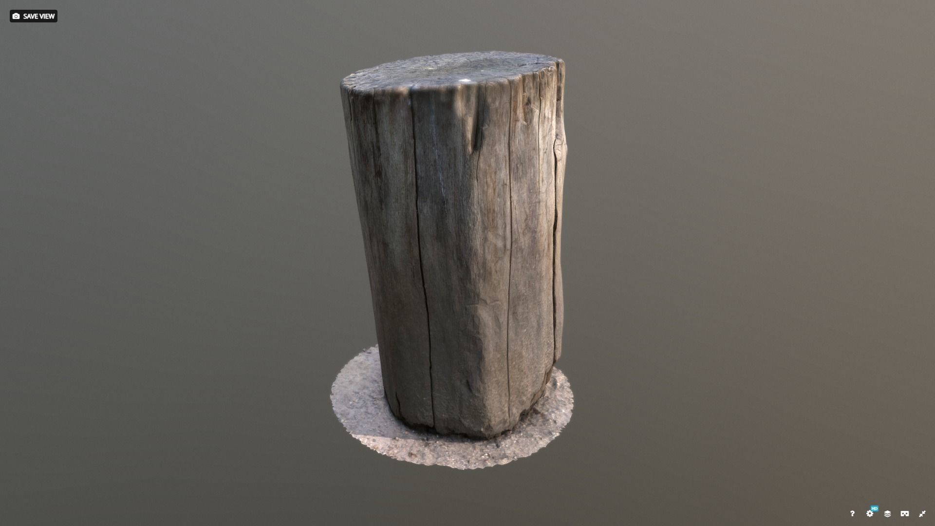 Wood chopping log Low-poly 3D model_2