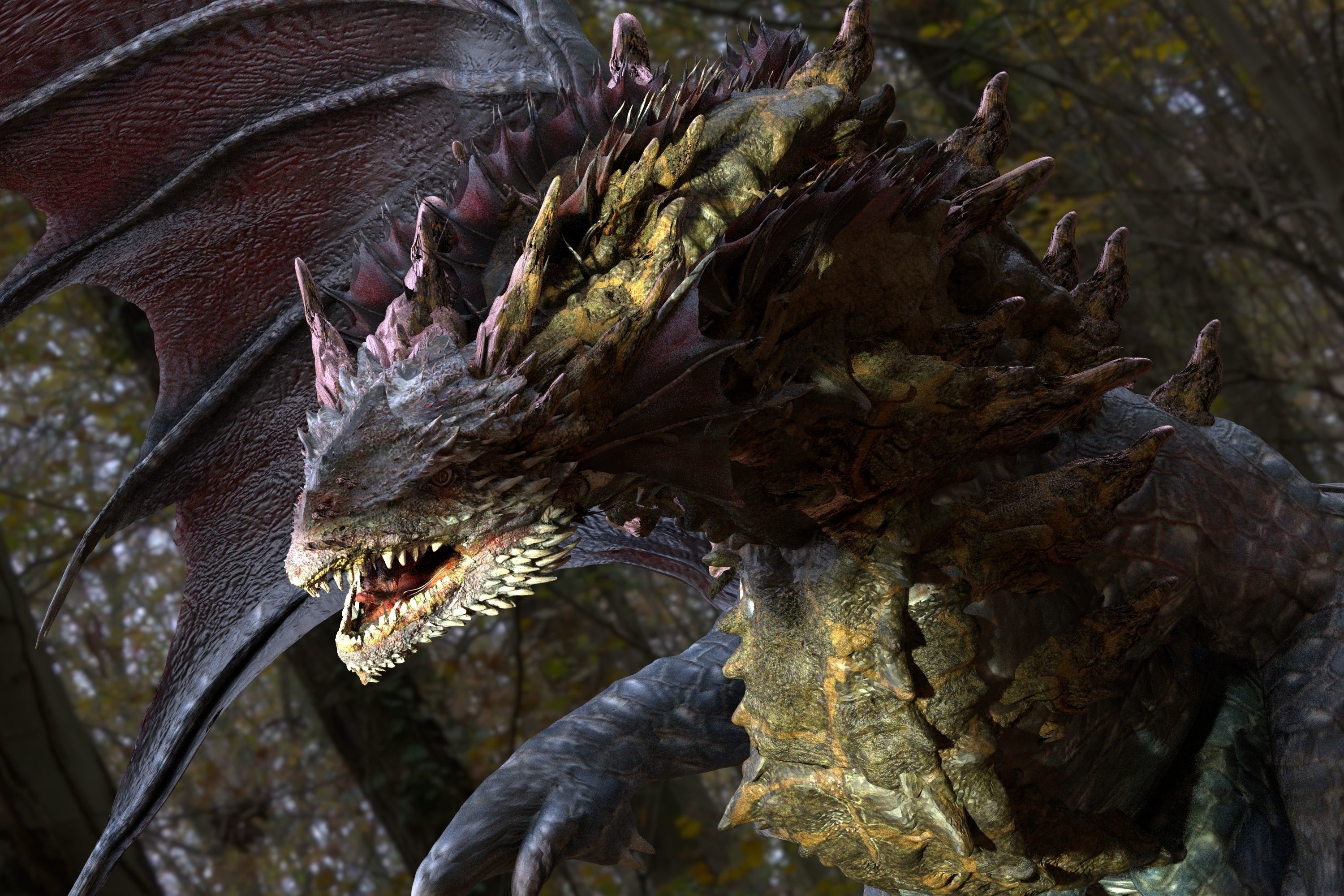 Forrest Dragon shaman 3D model_1