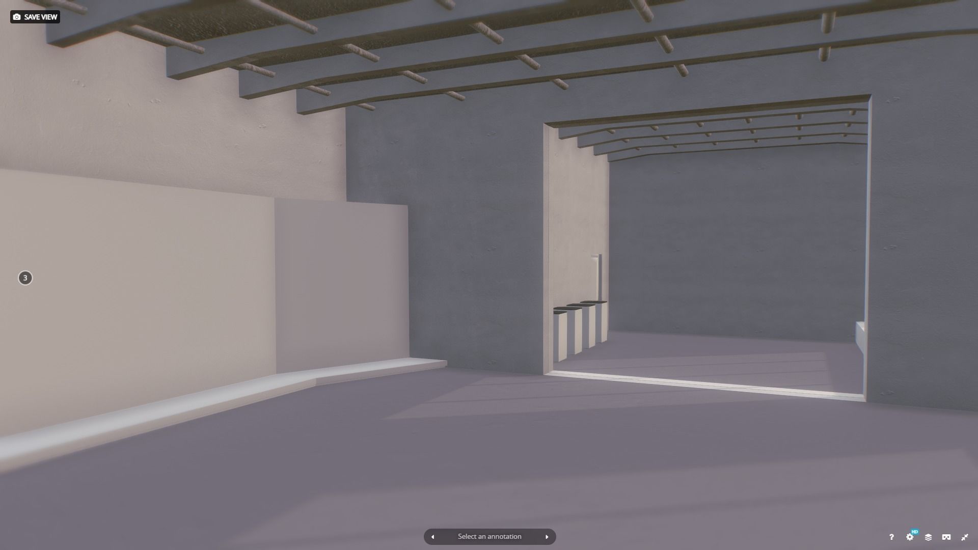 VR Showroom Gallery for product placement vol 1 3D model_9