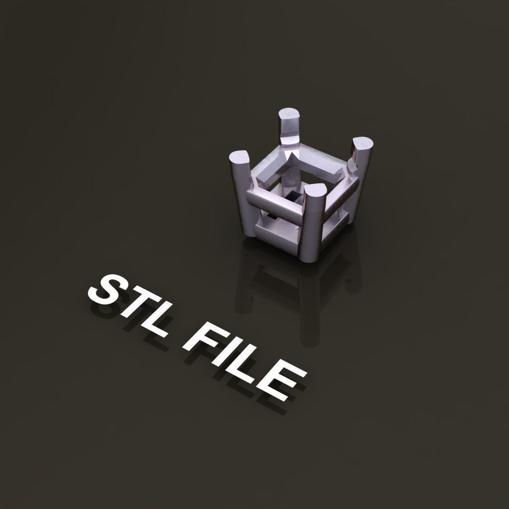 SQUARE EMERALD CUT 4 PRONG SOLITAIRE EARRING 4MM 3D print model_7